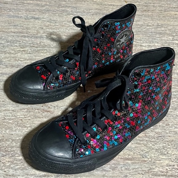 Converse All Star Chuck Taylor sequins high top sneakers - Picture 1 of 16